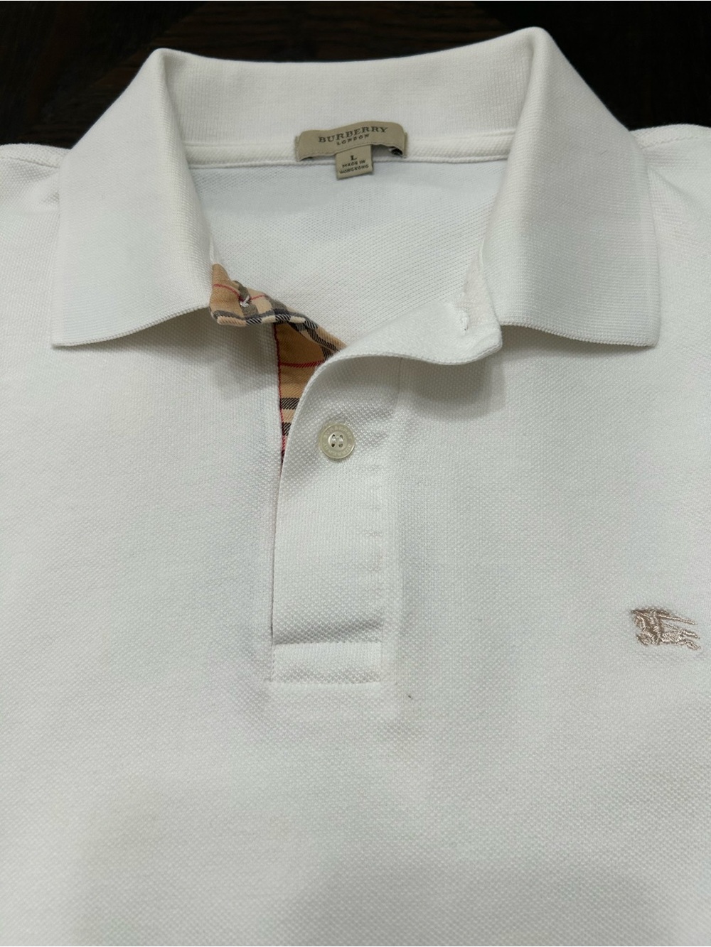 BURBERRY LONDON NOVA CHECK POLO SHIRT SIZE LARGE